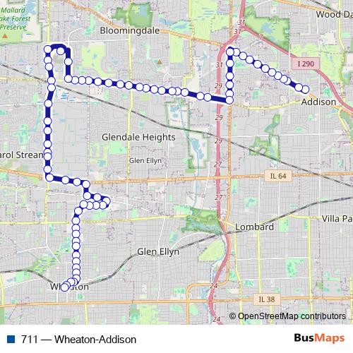 711 bus Line Map