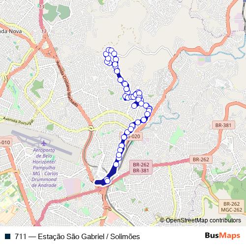 711 bus Line Map