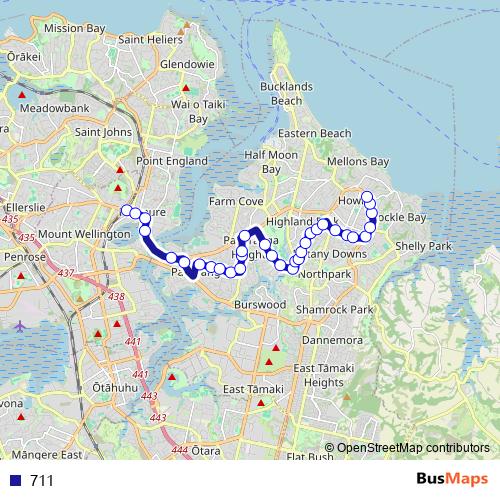711 bus Line Map