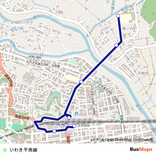 Iwaki Heisho Line bus Line Map
