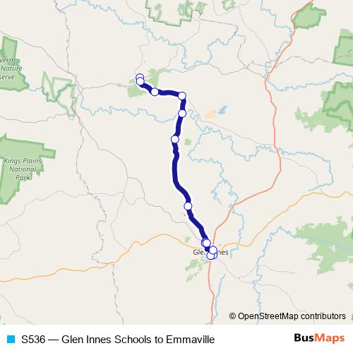 S536 bus Line Map