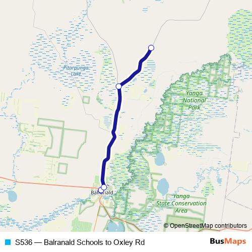S536 bus Line Map