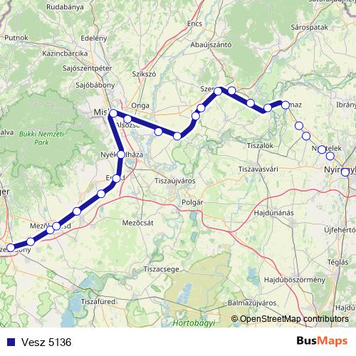 Vesz 5136 rail Line Map