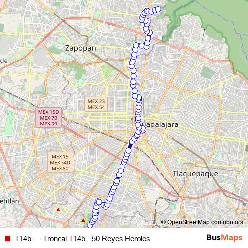 T14b bus Line Map