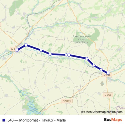 546 bus Line Map