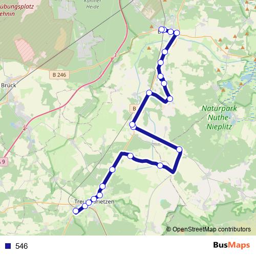 546 bus Line Map