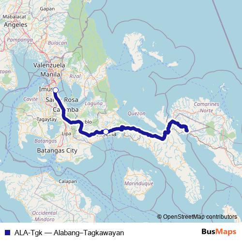 ALA-Tgk bus Line Map