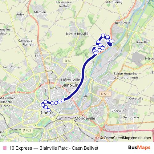 10 Express bus Line Map