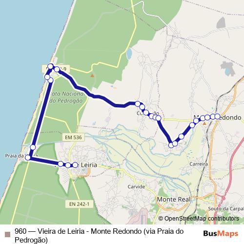 960 bus Line Map