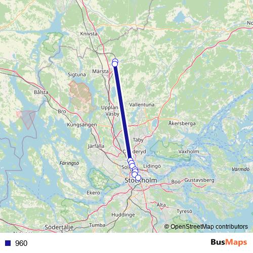 960 bus Line Map