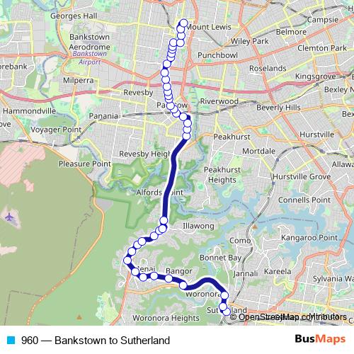 960 bus Line Map