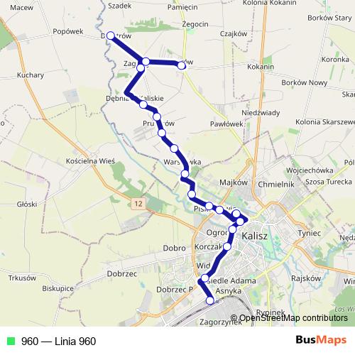 960 bus Line Map