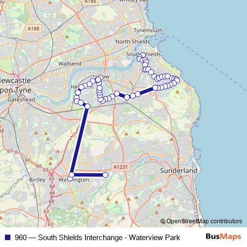 960 bus Line Map
