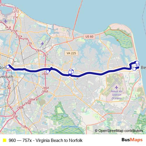 960 bus Line Map