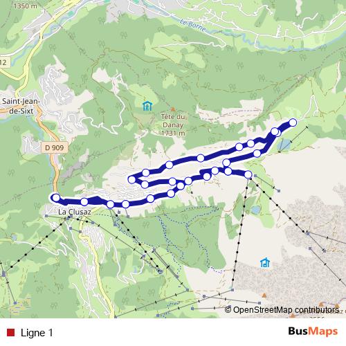 Ligne 1 bus Line Map