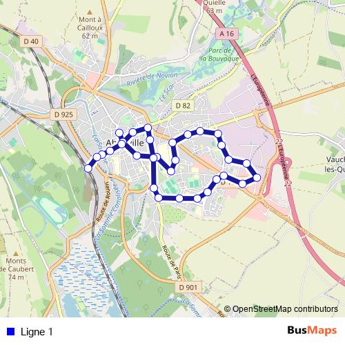 Ligne 1 bus Line Map