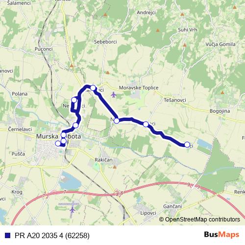 PR A20 2035 4 (62258) bus Line Map