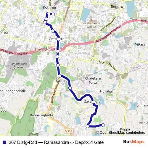 367 D34g-Rsd bus Line Map