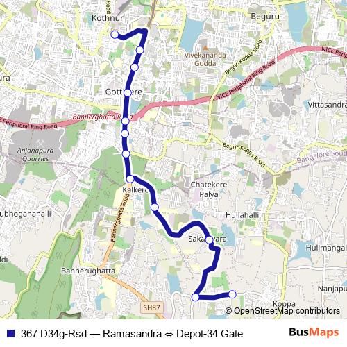 367 D34g-Rsd bus Line Map