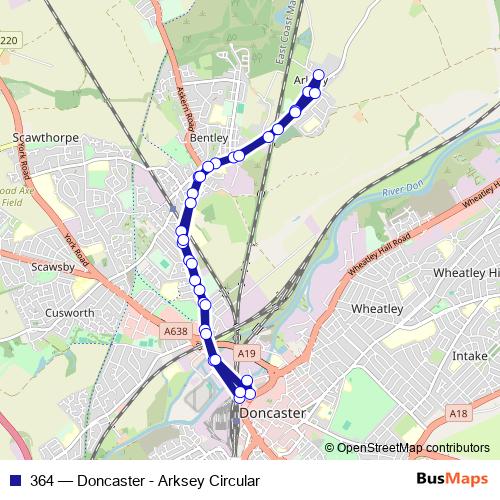 364 bus Line Map