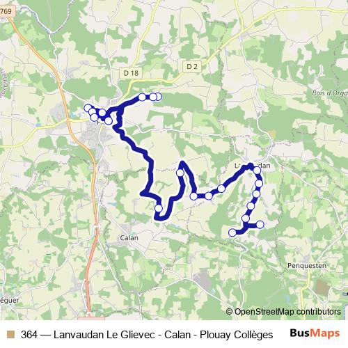 364 bus Line Map
