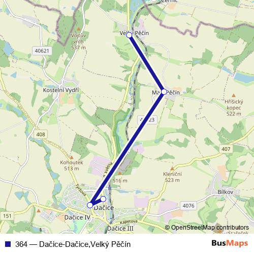 364 bus Line Map