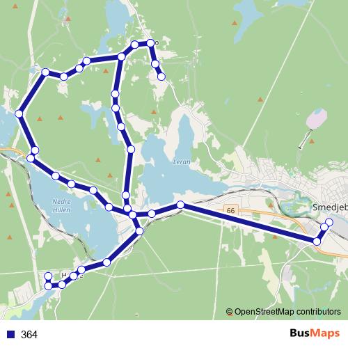 364 bus Line Map