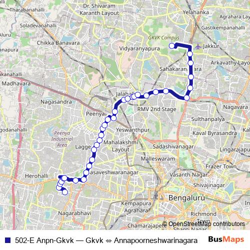 502-E Anpn-Gkvk bus Line Map