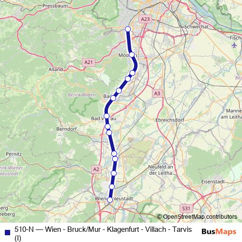 510-N rail Line Map