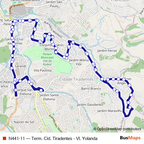 N441-11 bus Line Map