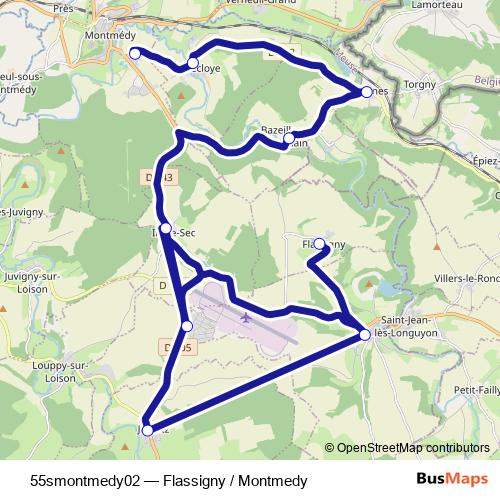 55smontmedy02 bus Line Map