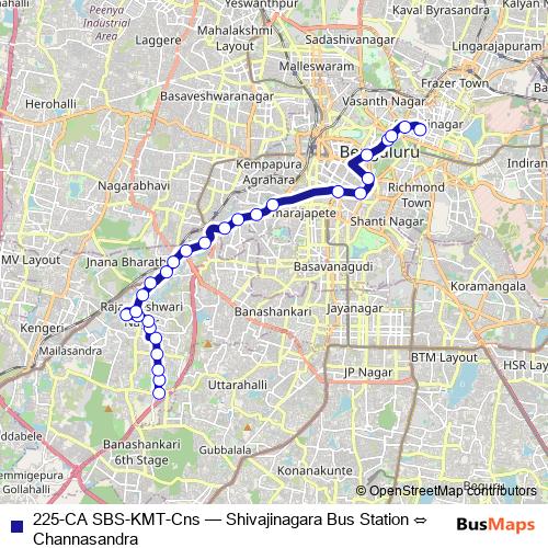 225-CA SBS-KMT-Cns bus Line Map