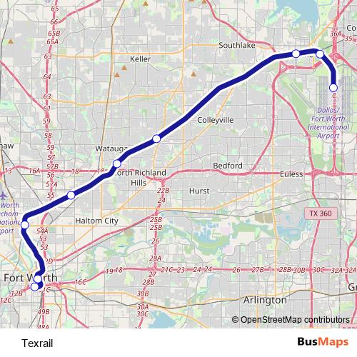 Texrail tram Line Map