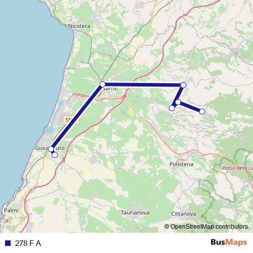 278 F A bus Line Map