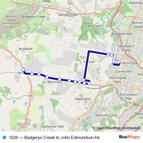 1028 bus Line Map