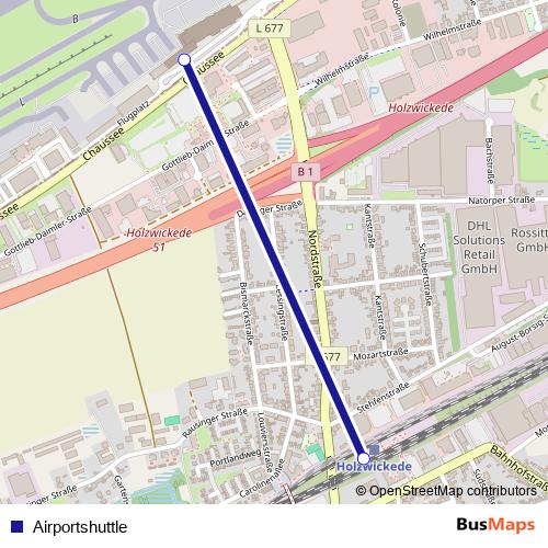 Airportshuttle bus Line Map