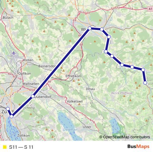 S11 rail Line Map