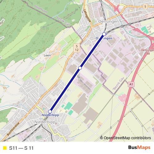 S11 rail Line Map