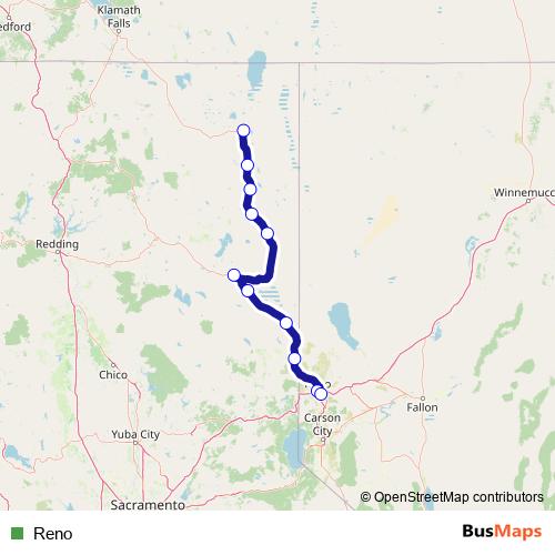 Reno bus Line Map