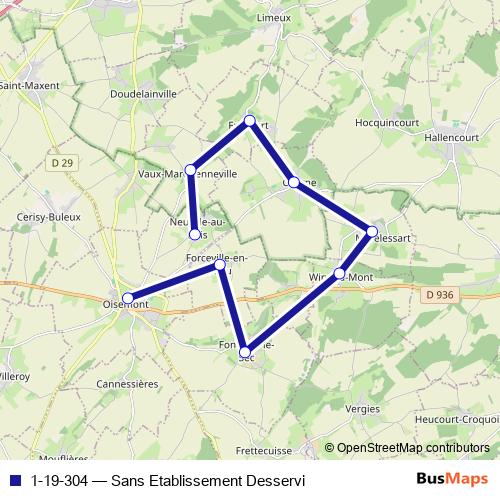 1-19-304 bus Line Map