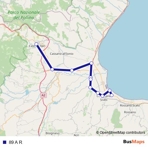 89 A R bus Line Map