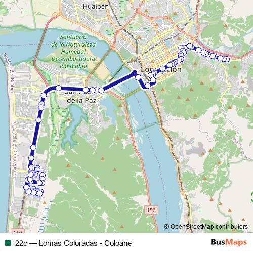 22c bus Line Map