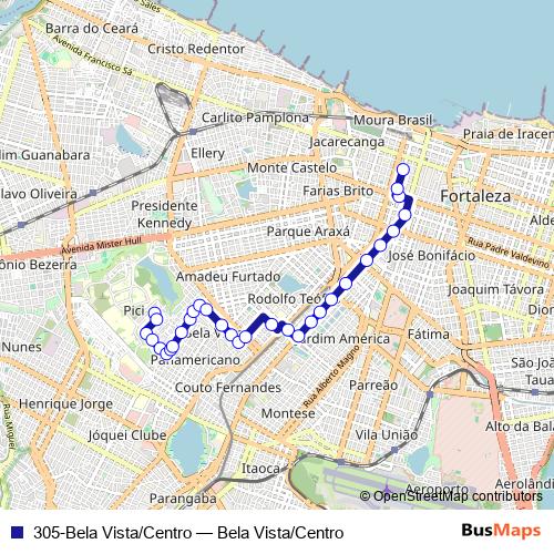 305-Bela Vista/Centro bus Line Map