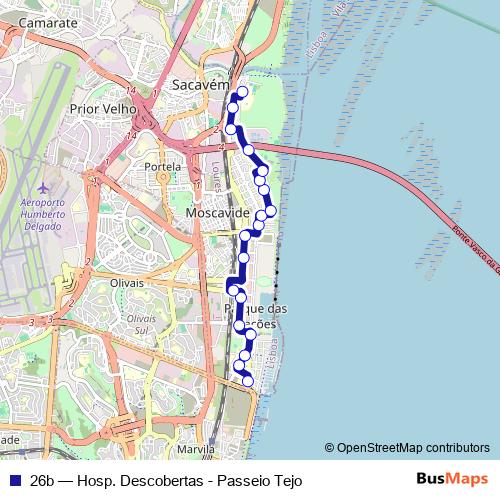 26b bus Line Map