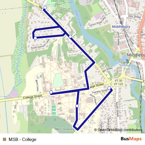 MSB - College bus Line Map