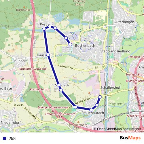 298 bus Line Map