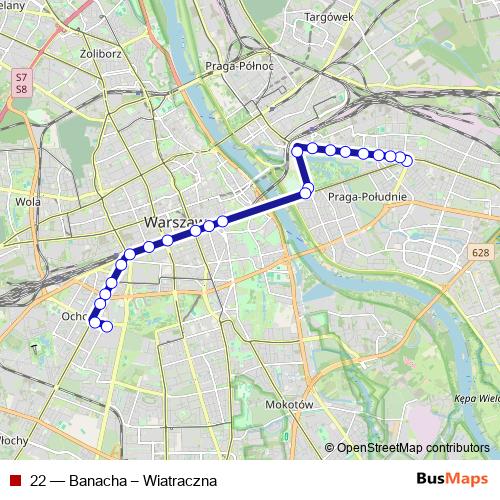 22 tram Line Map