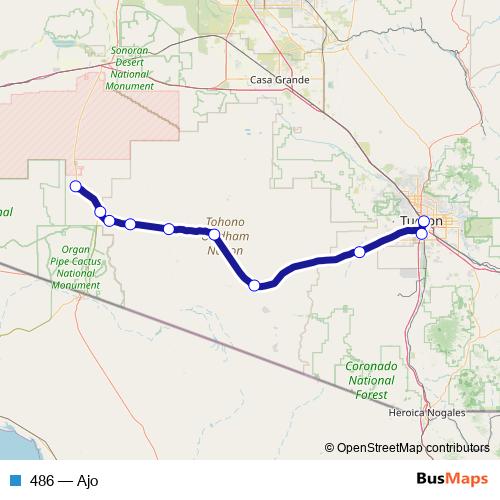 486 bus Line Map