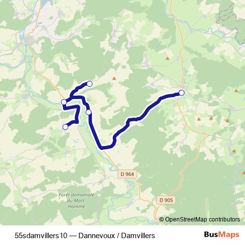 55sdamvillers10 bus Line Map