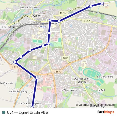 Uv4 bus Line Map